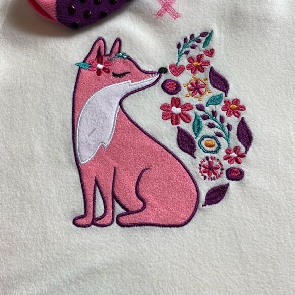 Cuddl Duds Girl’s Small (6/6x) Top, Pants & Socks Pajama Set - Picture 2 of 6